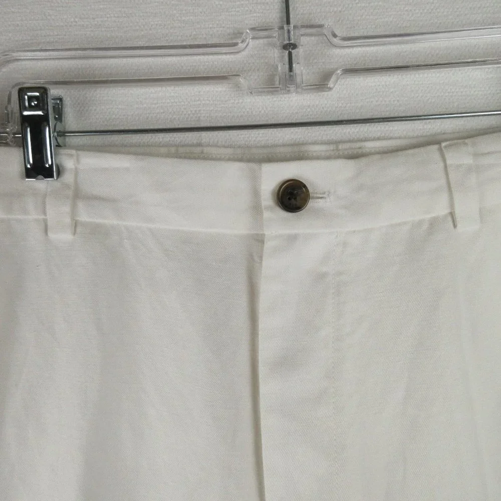 NWT Brooks Brothers 346 Pants White Linen Cotton Trouser Size W35L32 Lightweight
